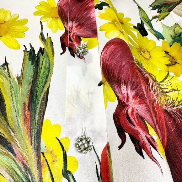 Dolce Gabbana Onion Print Silk Blouse Top - Picture 4 of 14